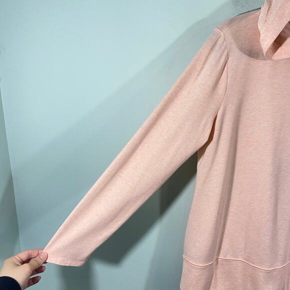 Pure Jill Women Pink Space Dyed Pima Cotton Pullover Hoodie Size M - Picture 5 of 9